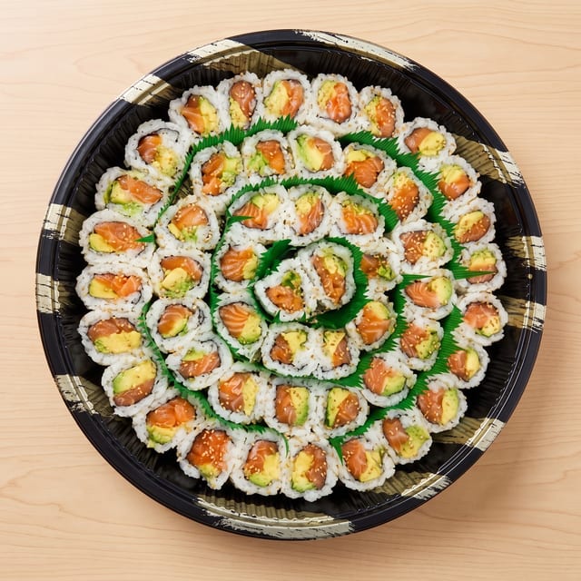 Salmon Avocado Roll Tray.