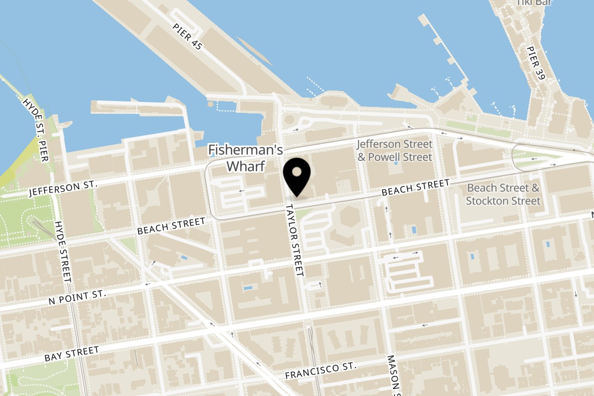 Map showing the location of Tamago Sushi on 2700 Taylor St in San Francisco